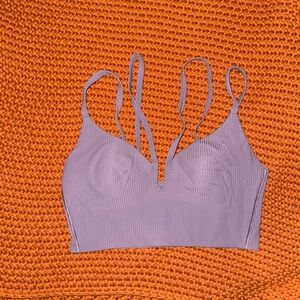 Lululemon Athletica Lavender Sports Bra with Strappy V-Neck